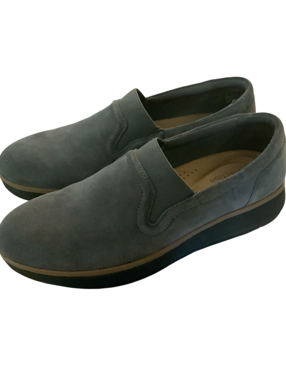 Clarks  Zylah Sky  Shoes Women's  Size 8.5. Suede Slip On  Platform Wedge